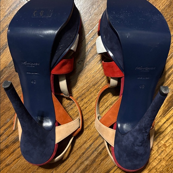 Red and Cream Strappy Heels - Picture 3 of 3